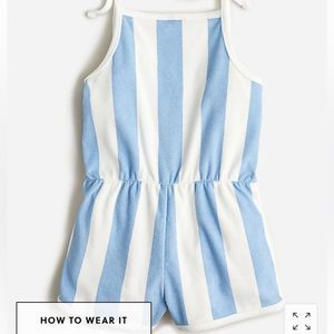 J. Crew Girls' tie-shoulder romper in towel terry*